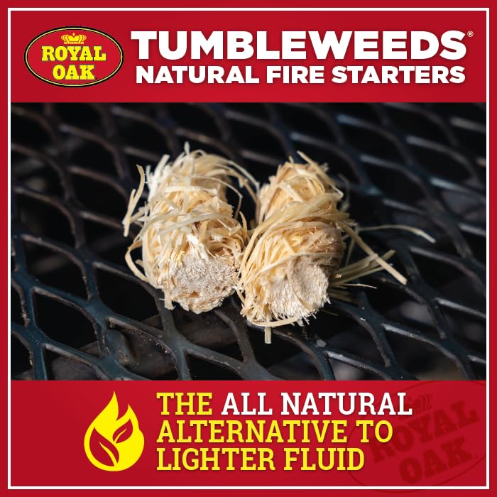 Royal Oak Tumbleweeds All Natural Fire Starter Charcoal Firestarter for Grilling, BBQ, Wood Stoves, Campfires, No Odor and Water Resistant, 40 Pack - Image 2