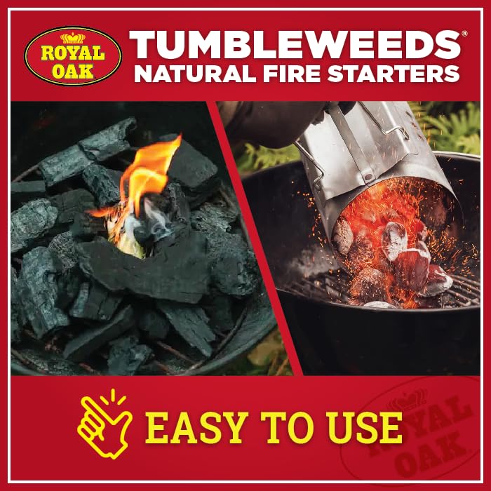 Royal Oak Tumbleweeds All Natural Fire Starter Charcoal Firestarter for Grilling, BBQ, Wood Stoves, Campfires, No Odor and Water Resistant, 40 Pack - Image 4