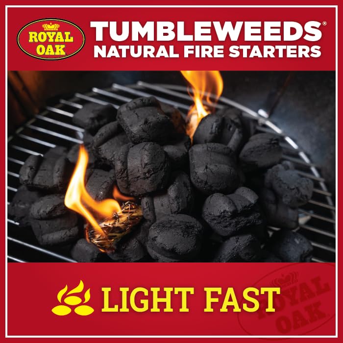 Royal Oak Tumbleweeds All Natural Fire Starter Charcoal Firestarter for Grilling, BBQ, Wood Stoves, Campfires, No Odor and Water Resistant, 40 Pack - Image 3