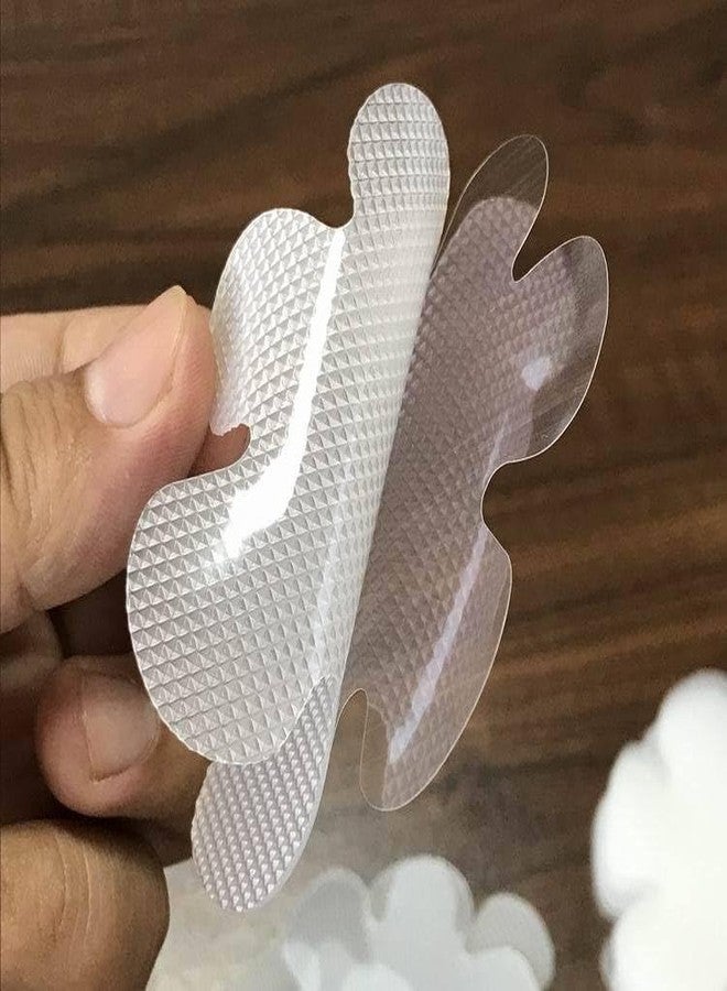 INF Set of 10 Non-Slip Stickers Non-Slip for Bathtub Shower Non-Slip Pads Transparent/White - Image 4