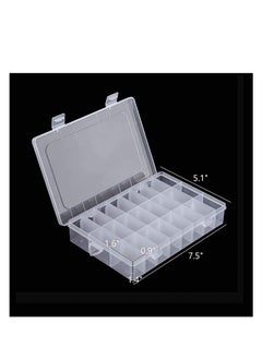 KASTWAVE Plastic Organizer Container Box, 24 Grids Storage Box with Adjustable Dividers Organizer Storage Container Removable Grid Compartment Big Clear Slot box Case for Beads Earring Small Items  - Image 4