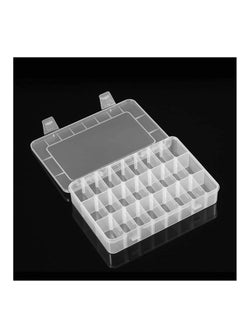 KASTWAVE Plastic Organizer Container Box, 24 Grids Storage Box with Adjustable Dividers Organizer Storage Container Removable Grid Compartment Big Clear Slot box Case for Beads Earring Small Items  - Image 2