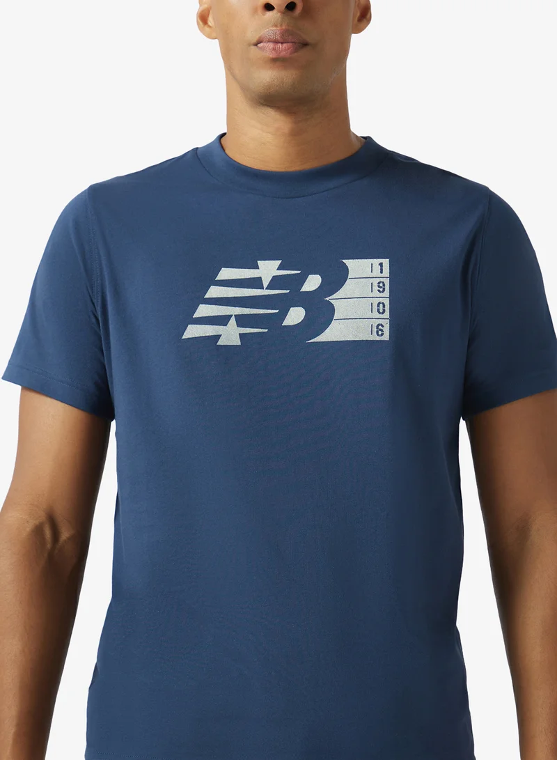 New Balance NB NAVY (NNY) Starting Block Relaxed T-Shirt for Men | Best Price UAE