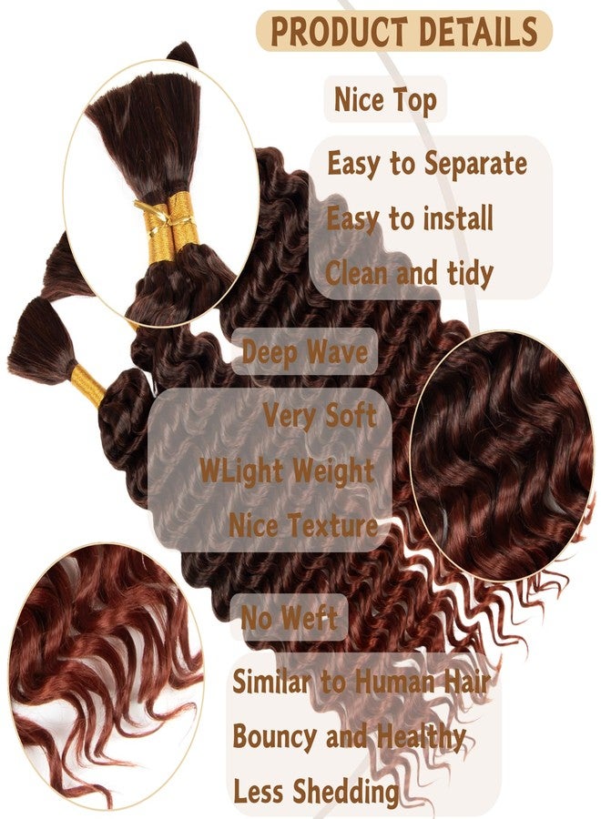 FCHLHFC Braiding Hair 300g 4 Bundles/Pack 18 Inch Deep Wave Bohemian Braids for Curly Braiding Hair No Weft Natural Color, Boho Braids Hair Water Wave（T350#） - Image 3