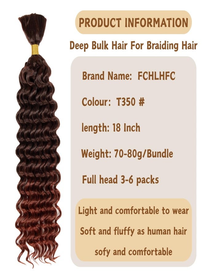 FCHLHFC Braiding Hair 300g 4 Bundles/Pack 18 Inch Deep Wave Bohemian Braids for Curly Braiding Hair No Weft Natural Color, Boho Braids Hair Water Wave（T350#） - Image 2