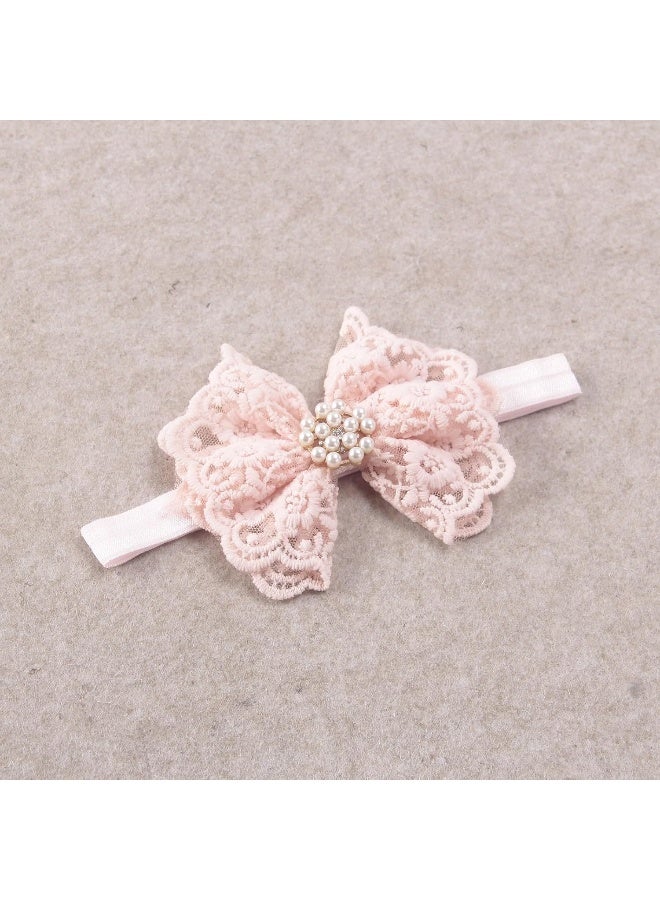 Nishine Nishine 2 pack Toddler Girls Lace Bow Headband Baby Bowknot Hairband Baby Shower Photo Props  - Image 5