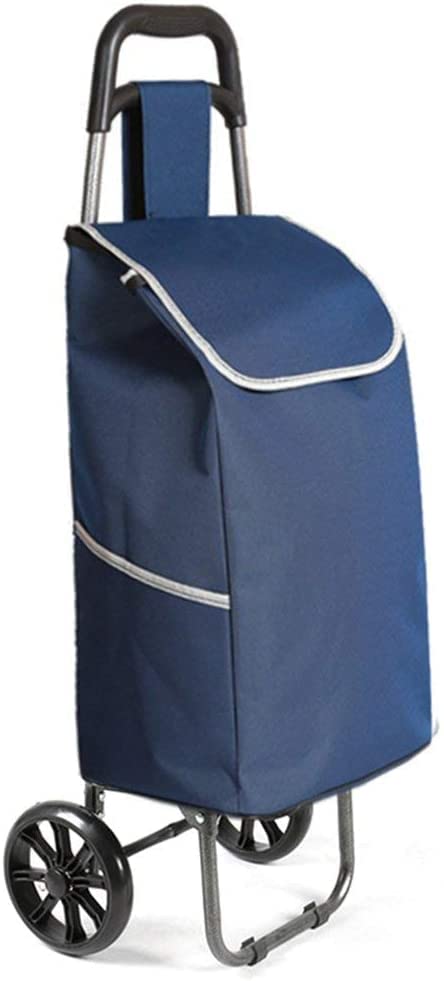 BucketList Shopping Cart Shopping Carry Shopping Trolley, Removable Bag, Folding Shopping Cart with Wheels Large and Lightweight Shopping Trolley (Blue) - Image 2