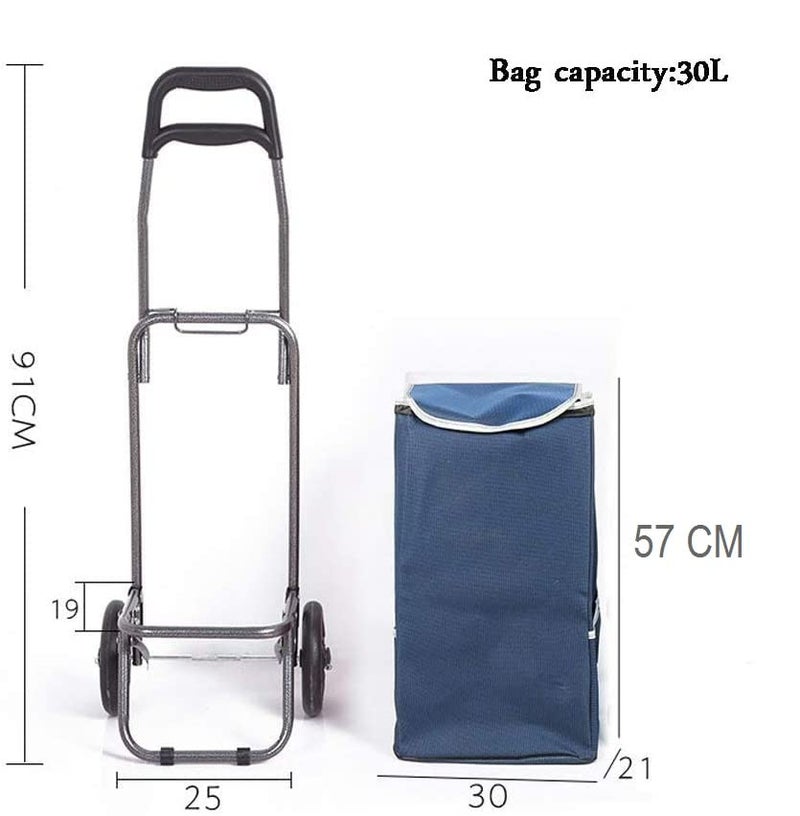 BucketList Shopping Cart Shopping Carry Shopping Trolley, Removable Bag, Folding Shopping Cart with Wheels Large and Lightweight Shopping Trolley (Blue) - Image 3