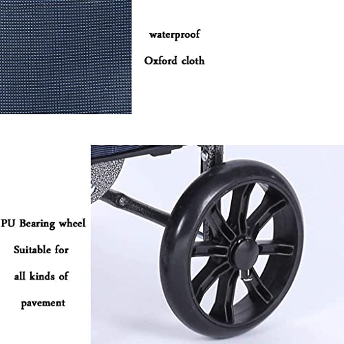BucketList Shopping Cart Shopping Carry Shopping Trolley, Removable Bag, Folding Shopping Cart with Wheels Large and Lightweight Shopping Trolley (Blue) - Image 4