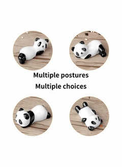 KASTWAVE 8 Pcs Panda Ceramic Ware Chopstick Rest Set,Ceramic Panda Pattern Chopsticks Rest Rack Spoon Fork Knife Holder Rack Practice Furnishing Articles  - Image 3