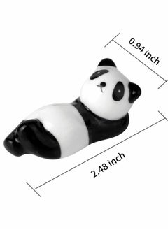 KASTWAVE 8 Pcs Panda Ceramic Ware Chopstick Rest Set,Ceramic Panda Pattern Chopsticks Rest Rack Spoon Fork Knife Holder Rack Practice Furnishing Articles  - Image 2