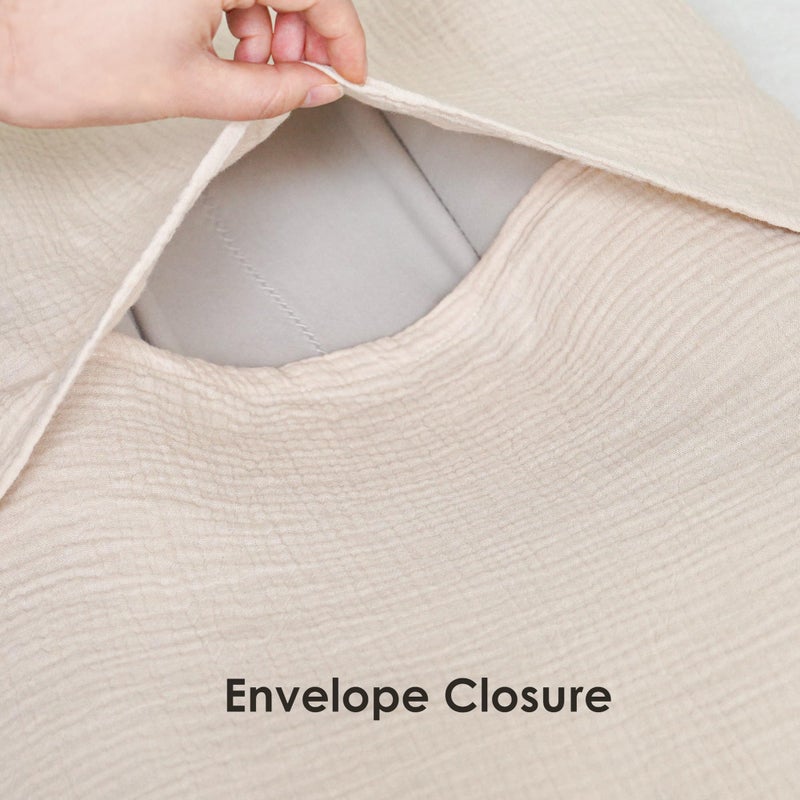 MairMore Muslin Baby Cover for Newborn, Soft and Breathable 100% Cotton Lounger Slipcover Neutral, Pack of 2(Caramel) - Image 5