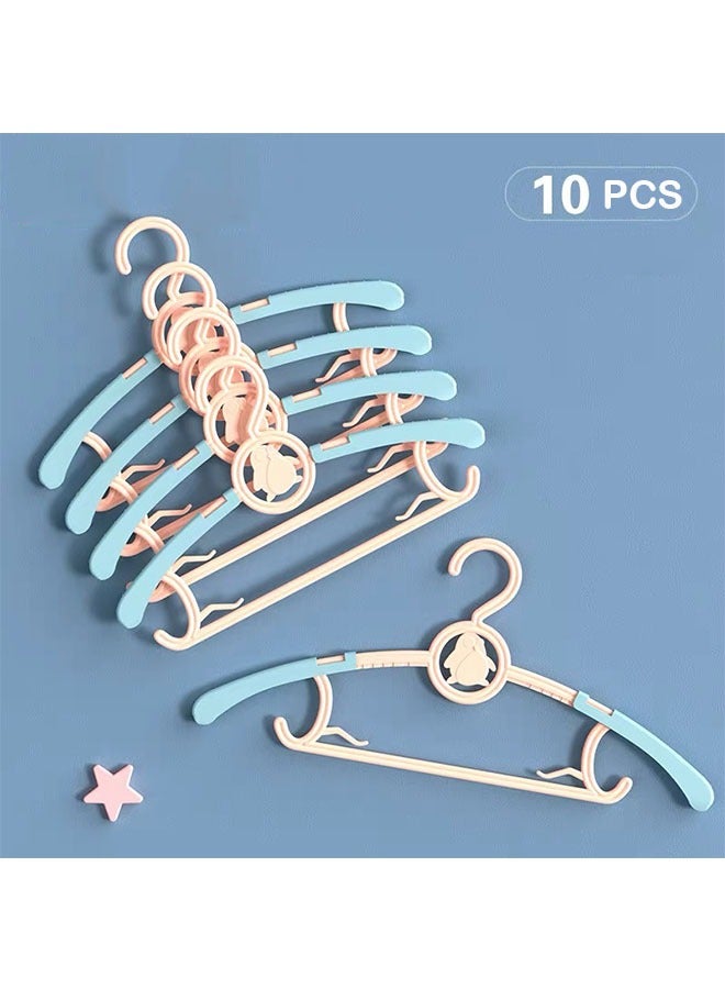 10pcs Adjustable baby hanger Baby Nursery Closet Hangers Extendable Laundry Infant Pant Hanger for Girl Boy Toddler Kids Child(Bule) - Image 1