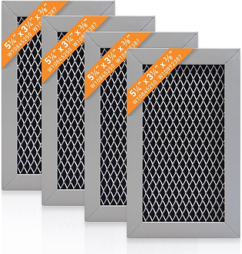 akrishely 4 Pack W10892387 W10845250 Microwave Charcoal Filter Compatible with Whirlpool Microwave, Replaces 4455038, PS11769323, W10845250, WMH31017FW - Image 1