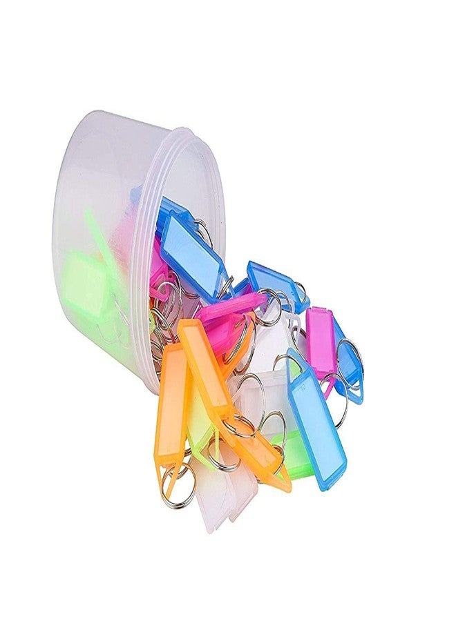 Fancyku Pack of 50 Assorted Tag Label Multipurpose Writeable Name Key Tags Keychains (Pack of 50) - Image 1