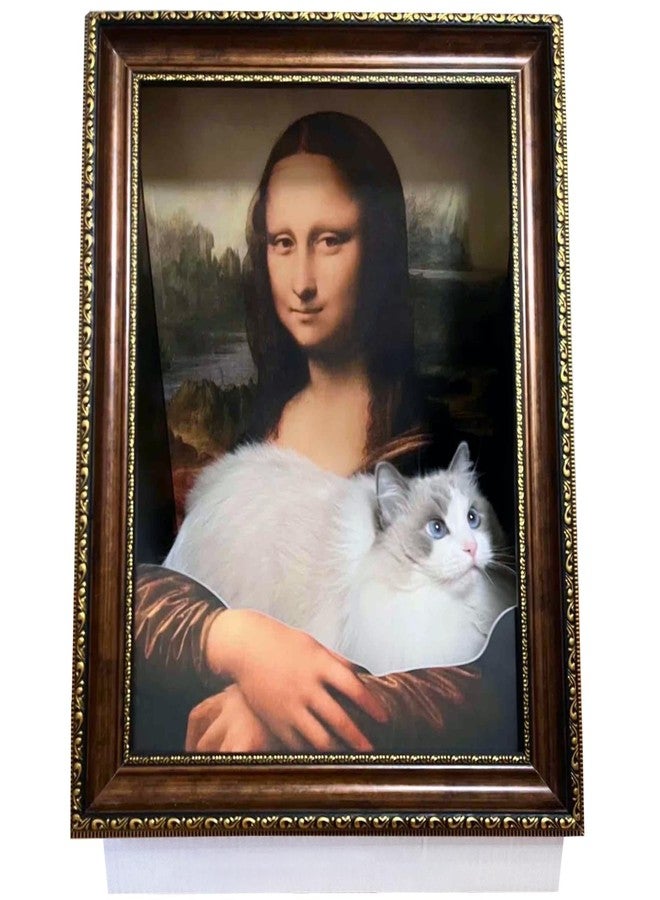 “Mona Lisa” Cat Bed, Wooden Frame Design, Dimensions: 17 x 20.5 x 13.4 inches, Suitable for Small to Medium-Sized Cats, Picture Frame-Style cat House - Image 1
