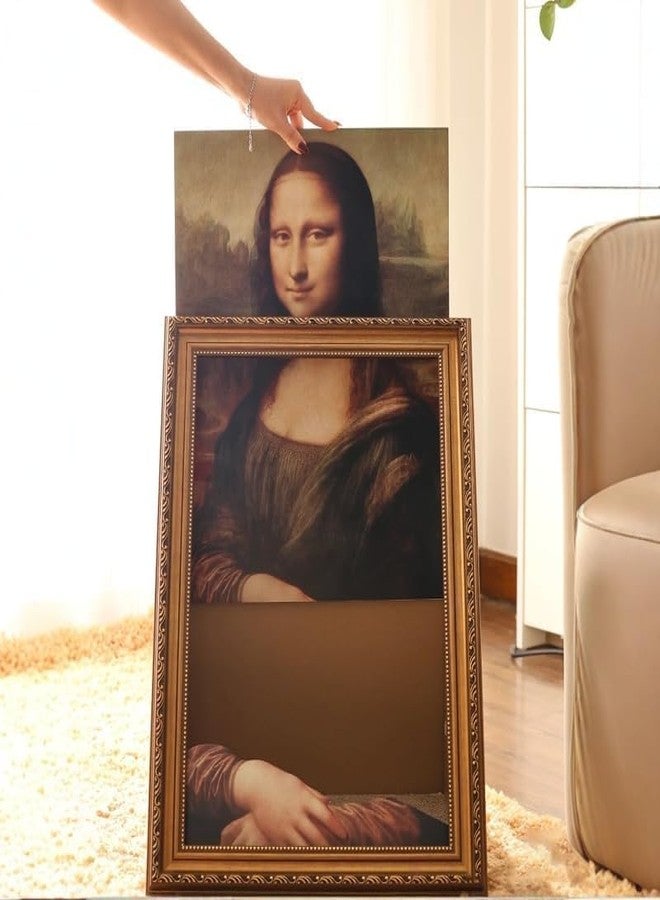 “Mona Lisa” Cat Bed, Wooden Frame Design, Dimensions: 17 x 20.5 x 13.4 inches, Suitable for Small to Medium-Sized Cats, Picture Frame-Style cat House - Image 2