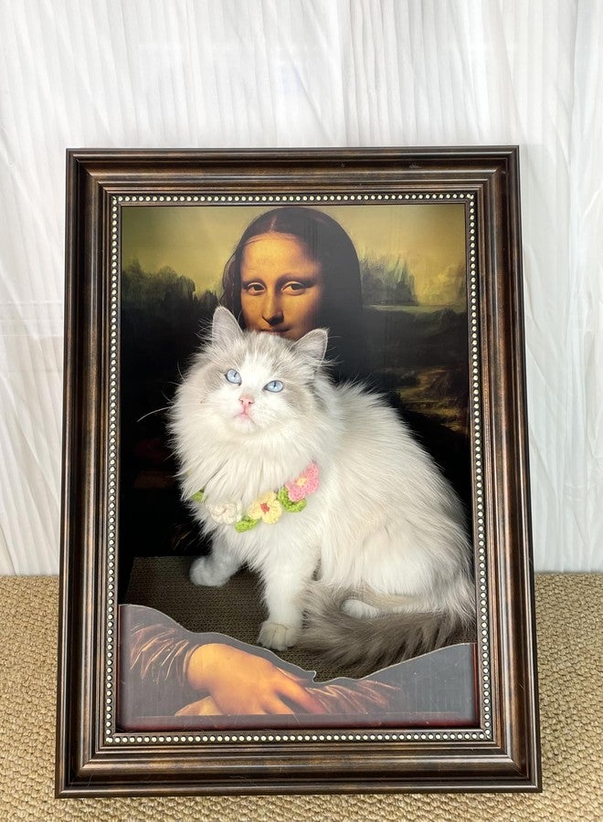 “Mona Lisa” Cat Bed, Wooden Frame Design, Dimensions: 17 x 20.5 x 13.4 inches, Suitable for Small to Medium-Sized Cats, Picture Frame-Style cat House - Image 4