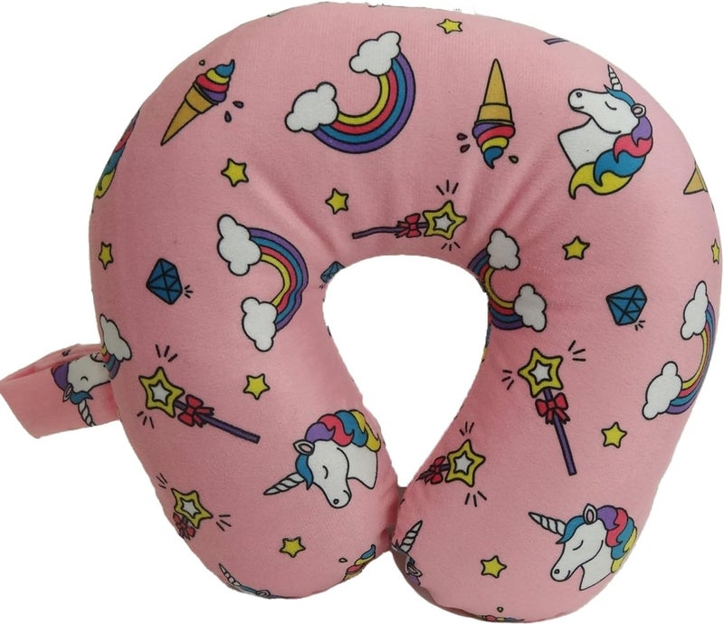 Kids Cozy Soft Microfiber Neck Pillow, Compact, Perfect for Plane or Car Travel, All Her Favorites