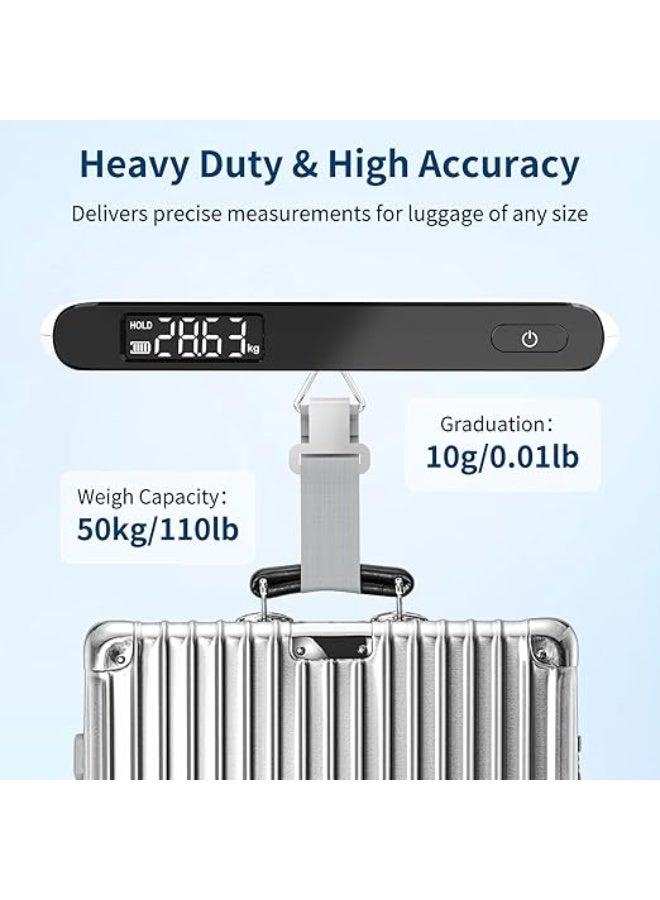 Lynacz Original Digital Luggage Scale, 50kg/110lb Portable Hanging Baggage Scale with Backlit LCD, 3 Units (kg/lb/oz), Hold & Tare Function for Travel, Fishing, Shipping, Battery Included - Image 5