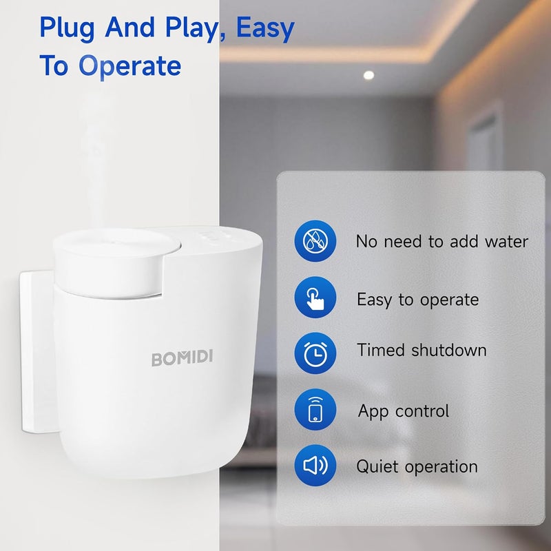 باميدي BOMIDI Smart Waterless Aroma Diffuser - جهاز توزيع رائحة بدون ماء ومتصل بالبلوتوث للاستخدام المنزلي والمكتبي، آمن للأطفال والحيوانات الأليفة، يغطي مساحة تصل إلى 90 مترًا مكعبًا، مع 3 أوضاع للشدة - اللون الأسود - Image 3