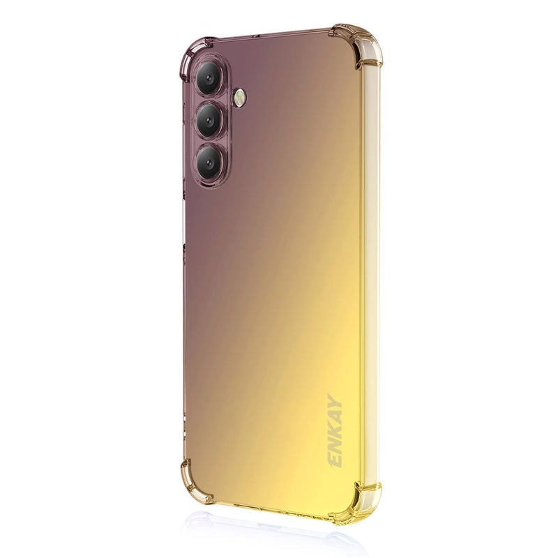 ENKAY For Samsung Galaxy A17 Hat-Prince Gradient Airbag Tpu Phone Case(Purple Gold) - Image 1