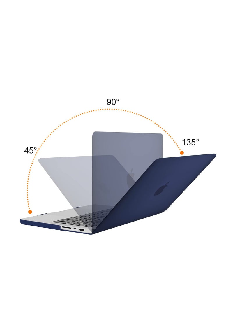 Hard Shell Case Protective Snap On CoverCompatible with MacBook Pro 14 inch Case 2021-2023 Release M2 A2779 A2442 M1 Pro/Max Chip w/Touch ID/Protective Plastic Hard Shell Case (Dark Blue) - Image 2