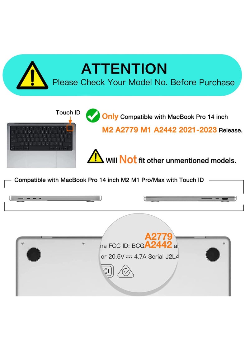 Hard Shell Case Protective Snap On CoverCompatible with MacBook Pro 14 inch Case 2021-2023 Release M2 A2779 A2442 M1 Pro/Max Chip w/Touch ID/Protective Plastic Hard Shell Case (Dark Blue) - Image 4