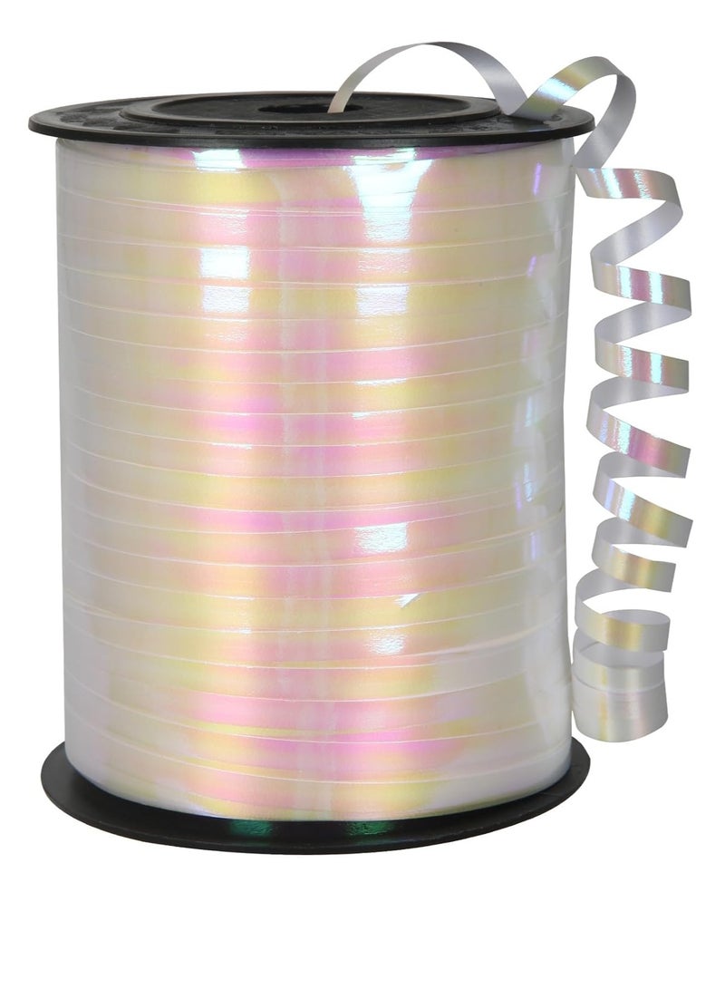 KASTWAVE Curling Ribbon, 500 Yard Iridescent White Ribbon, Curling Ribbon for Gift Wrapping, Balloon Ribbon, Balloon String, Curly Ribbon, 3/16" Gift Ribbon for Baby Shower - Image 1