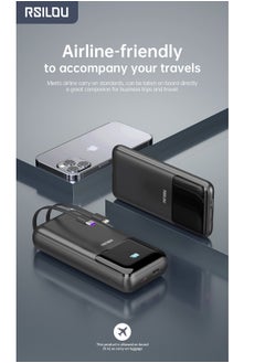 rsilou Power Bank 20000mAh Capacity, Cabled , 22.5W Total Output Power, PD, Fast Charging, Digital Display, 4 Output Ports, Built-in Type-C and Lightning Cables, Multi-Device Charging, charge an iPhone 14 Pro Max up to 4 times  - Image 5