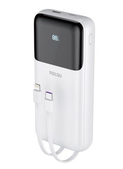 rsilou Power Bank 20000mAh Capacity, Cabled , 22.5W Total Output Power, PD, Fast Charging, Digital Display, 4 Output Ports, Built-in Type-C and Lightning Cables, Multi-Device Charging, charge an iPhone 14 Pro Max up to 4 times  - Image 1
