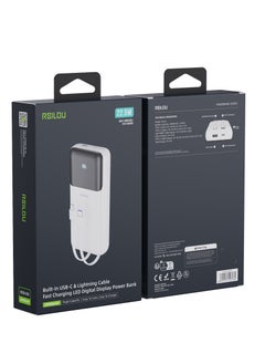 rsilou Power Bank 20000mAh Capacity, Cabled , 22.5W Total Output Power, PD, Fast Charging, Digital Display, 4 Output Ports, Built-in Type-C and Lightning Cables, Multi-Device Charging, charge an iPhone 14 Pro Max up to 4 times  - Image 4