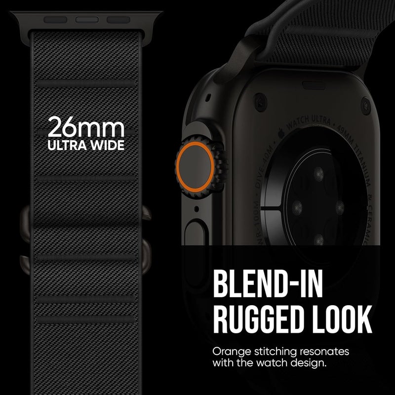 أحزمة Suitisbest الرياضية المتوافقة مع حزام Apple Watch Ultra بمقاسات 49 مم 45 مم 44 مم 42 مم 38 مم 40 مم 41 مم للرجال والنساء، حزام حلقة رياضية من النايلون المطاطي مع خطاف S لساعة iWatch Series Ultra SE 9 8 7 6 5 4 3 2 1 - Image 2