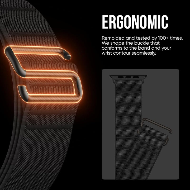 أحزمة Suitisbest الرياضية المتوافقة مع حزام Apple Watch Ultra بمقاسات 49 مم 45 مم 44 مم 42 مم 38 مم 40 مم 41 مم للرجال والنساء، حزام حلقة رياضية من النايلون المطاطي مع خطاف S لساعة iWatch Series Ultra SE 9 8 7 6 5 4 3 2 1 - Image 3