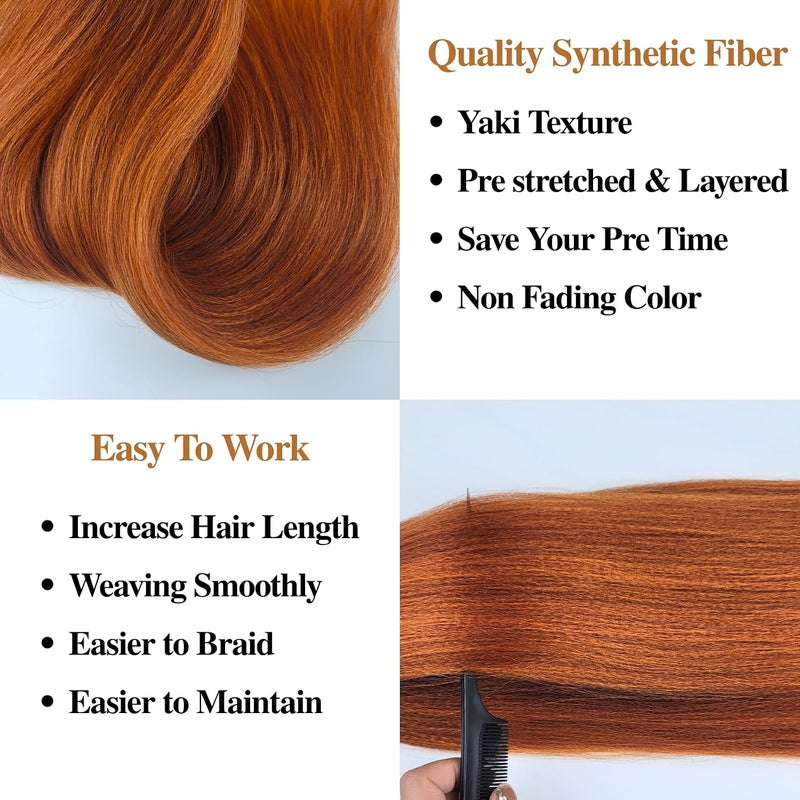 Leticia Bright Ginger Boho Braiding Hair Curly Pre Stretched Knotless Braiding Hair for Boho Braids - Image 4