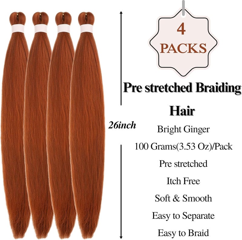 Leticia Bright Ginger Boho Braiding Hair Curly Pre Stretched Knotless Braiding Hair for Boho Braids - Image 2