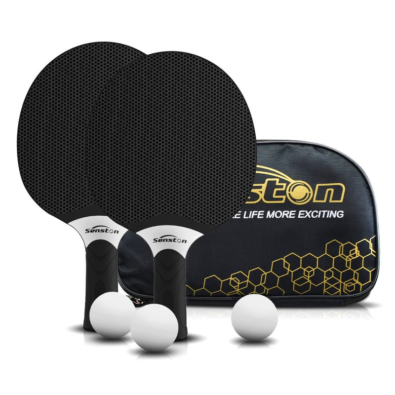 Senston Table Tennis Rackets Set, Professional Table Tennis Racket with 3 Balls, Composite Rubber Ping Pong Paddle Set - Image 1