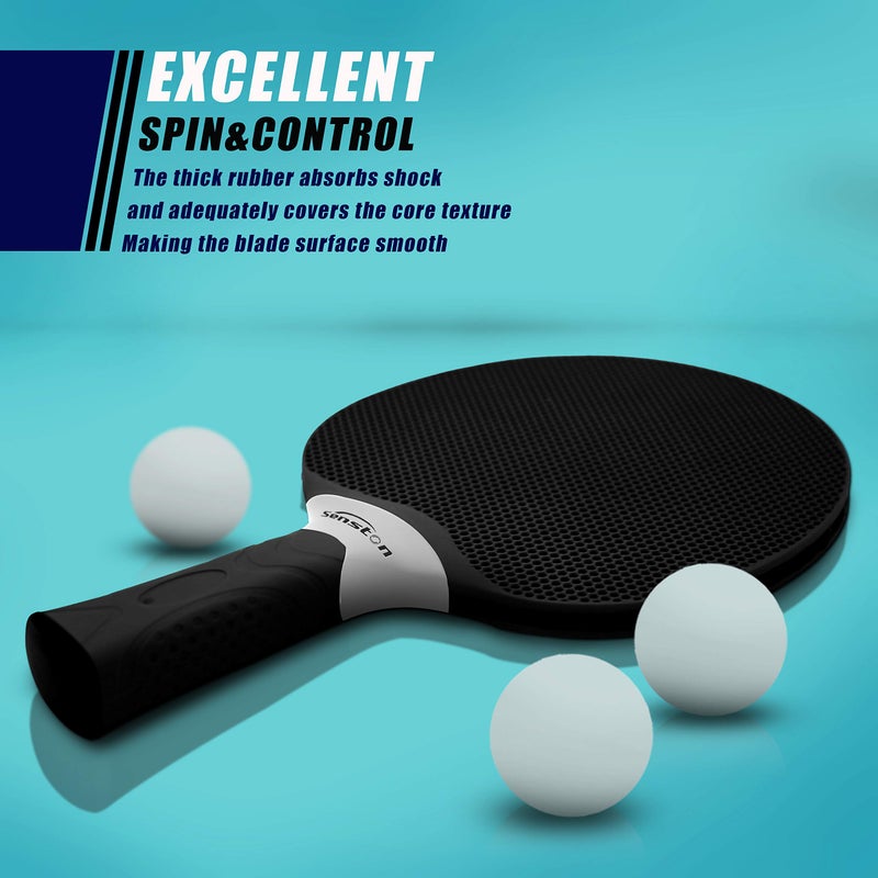 Senston Table Tennis Rackets Set, Professional Table Tennis Racket with 3 Balls, Composite Rubber Ping Pong Paddle Set - Image 2