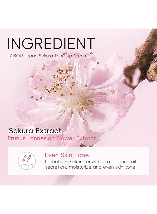 Laikou Sakura Tone Up Cream,Facial Moisturizer Tone-up Cream, Sakura Essence Glow Face Moisturizer Cream,Hydrating & Smooth Dry Skin ,Lightweight Nourishing Facial ,Skin Instant Tone-Up Lazy Face Cream 30g - Image 5