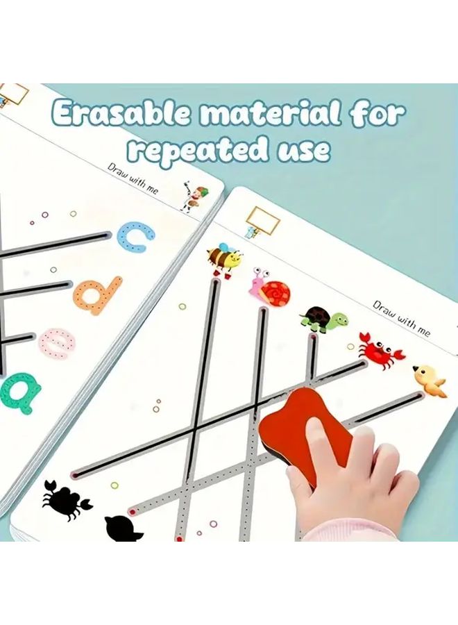 دفتر ممارسة السحري الأرجواني القابل لإعادة الاستخدام - مجموعة 48 صفحة للأطفال من 3 إلى 6 سنوات - Image 5