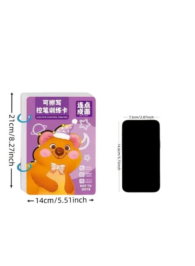 دفتر ممارسة السحري الأرجواني القابل لإعادة الاستخدام - مجموعة 48 صفحة للأطفال من 3 إلى 6 سنوات - Image 3