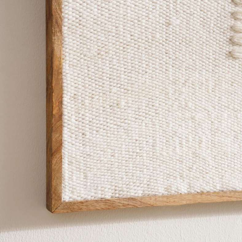 Pan Home Mosaico Hand Woven Wool Large Wall Art with Wood Frame 100x150cm -Beige - 191TRY9900050 - Image 4