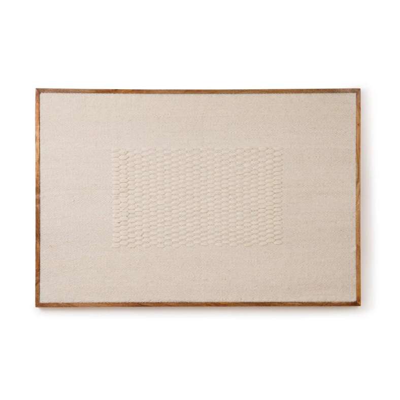 Pan Home Mosaico Hand Woven Wool Large Wall Art with Wood Frame 100x150cm -Beige - 191TRY9900050 - Image 3