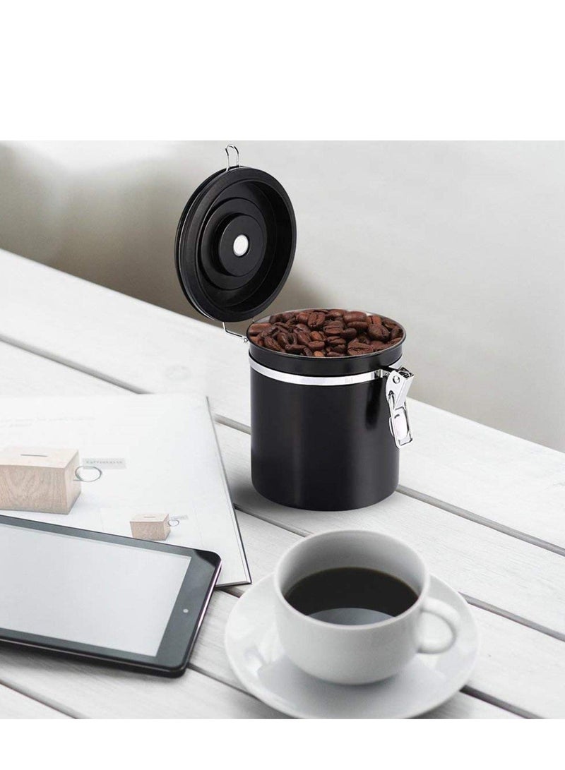 MIXDE Large Coffee Container Stainless Steel Vacuum Sealed Kitchen Storage for Coffee Bean Nuts Sugar 1800ml Black  - Image 5