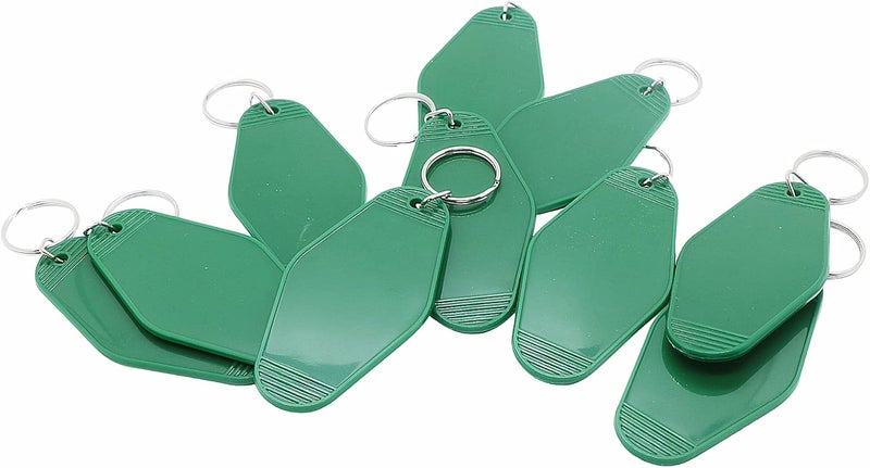 Nwsrayu 10 Bulk Blank Hotel Keychains, Vintage Motel Style, Sublimation Keychains, Heat Transfer Keychains, DIY Key Tags, Dark Green, 3.7 Inch - Image 3