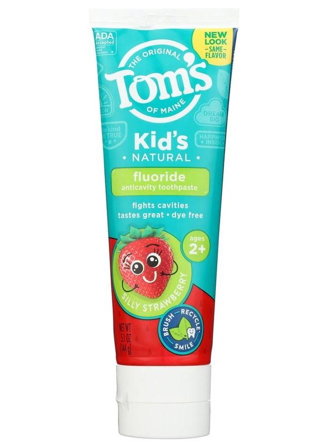Kids’ daily oral care toothpaste for gentle brushing experience Silly Strawberry flavor fluoride-free natural formula 5.1 oz - Image 1