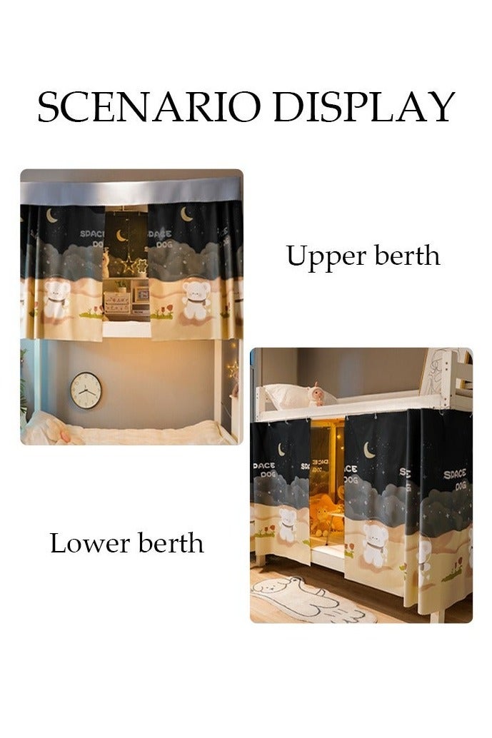 JUNYOUK 2 Pcs Private Bed Curtain At The Bottom Of The Bunk Bed, Breathable And Dustproof Single Bed Blackout Curtain, Dormitory Family Bed Curtain, Can Cover 3 Sides - Image 3