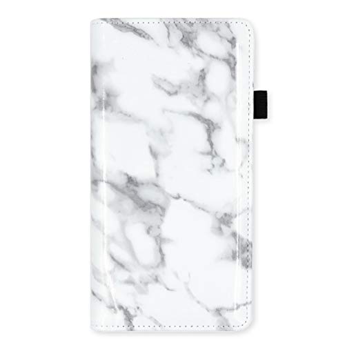 menesia Checkbook Cover for Men & Women RFID Leather Check Book Holder Wallet(White Marble) - Image 5
