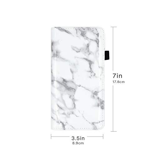 menesia Checkbook Cover for Men & Women RFID Leather Check Book Holder Wallet(White Marble) - Image 3