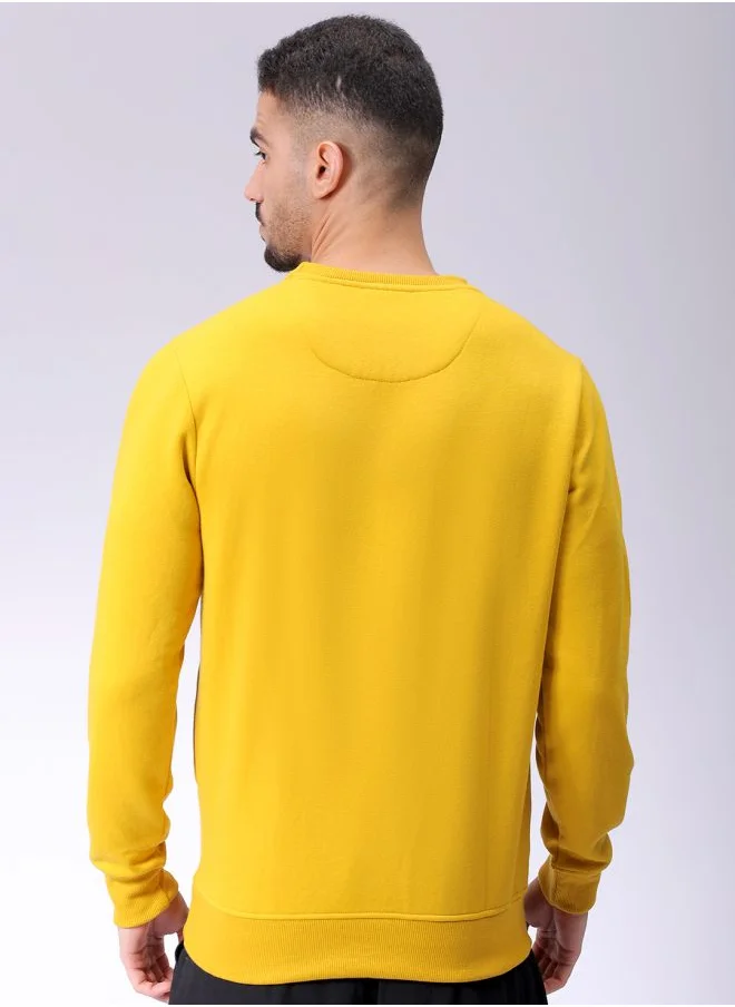 The Indian Garage Co Men Regular Fit Placement Print Crew Neck Overhead Sweatshirt